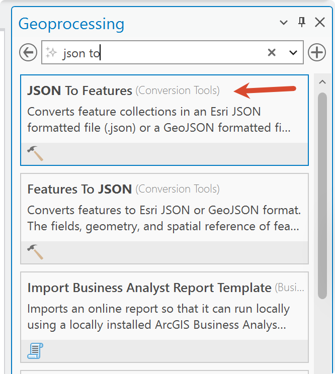 JSON To Features 工具
