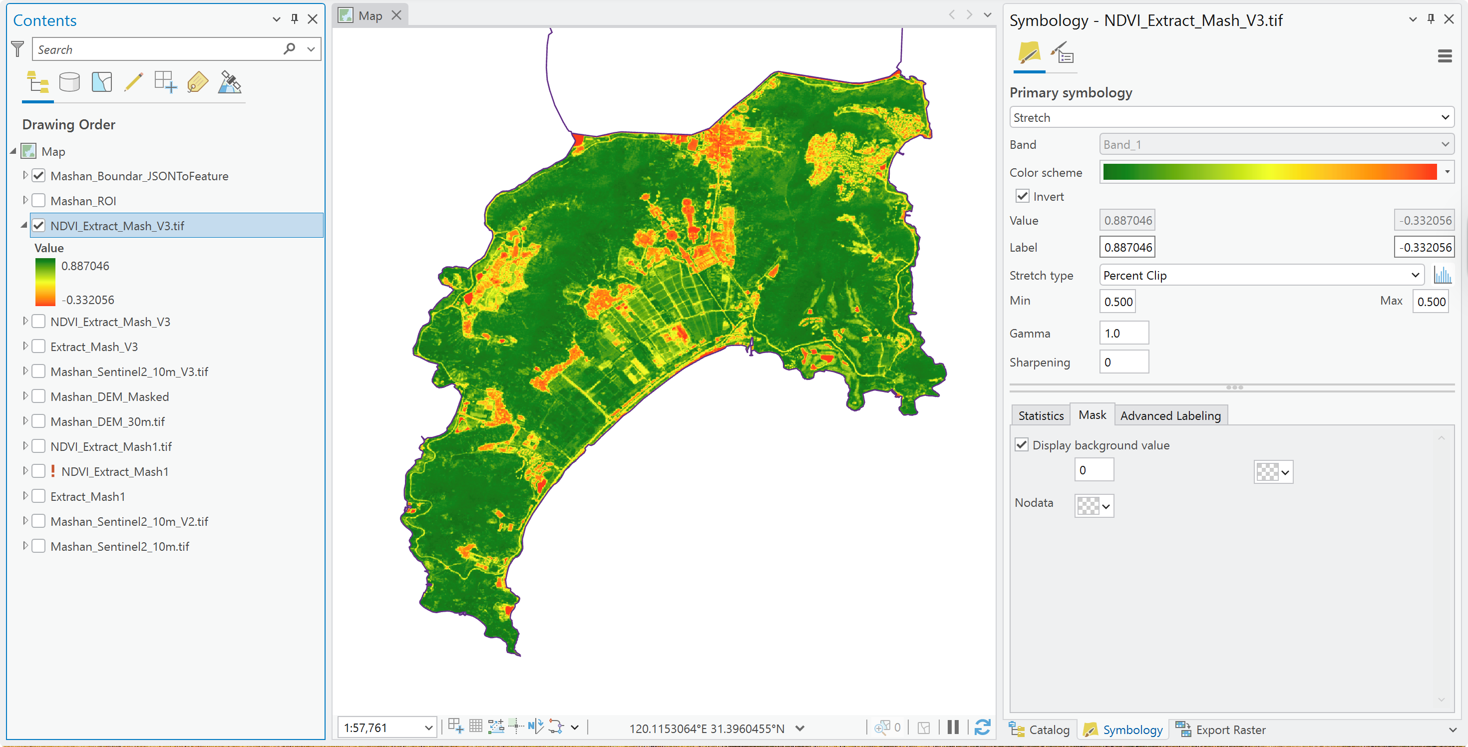 NDVI 配色效果