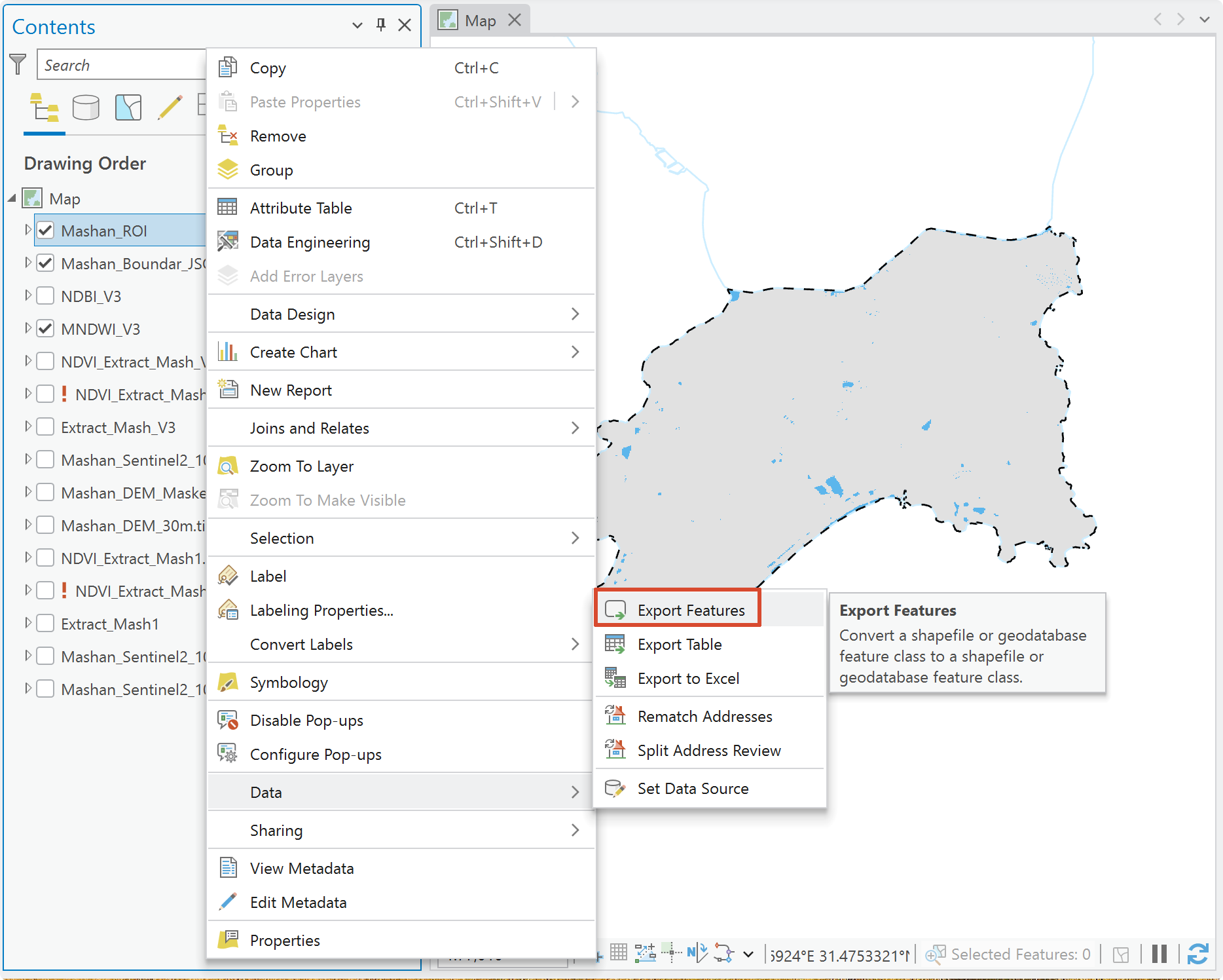 Export Features